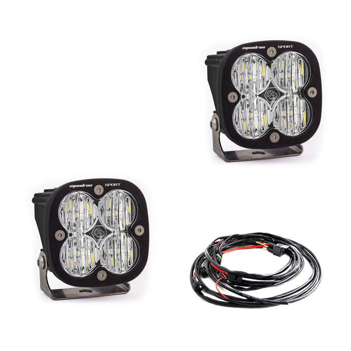 LED Light Pods Clear Lens Wide Cornering Pair Squadron Sport Baja Designs